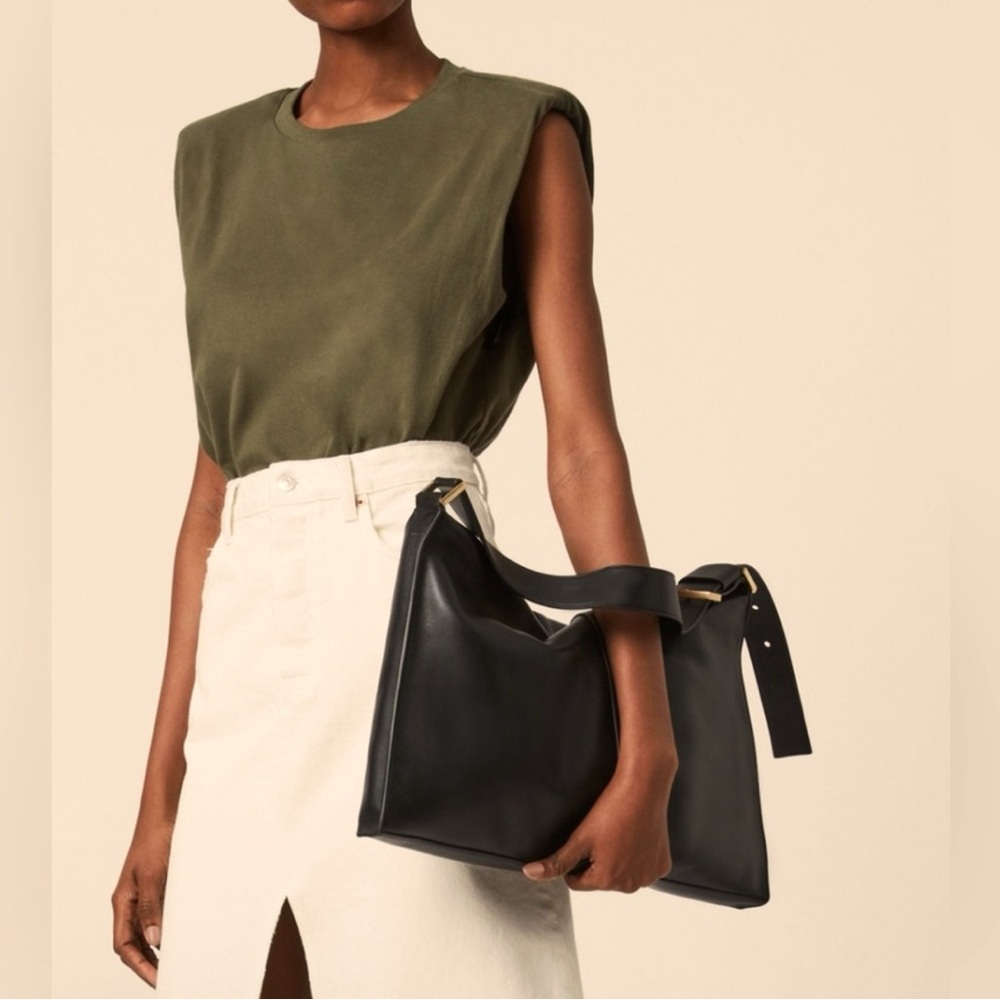 ALL SAINTS Edburry Shoulder Bag Cow Leather Mocha Color
